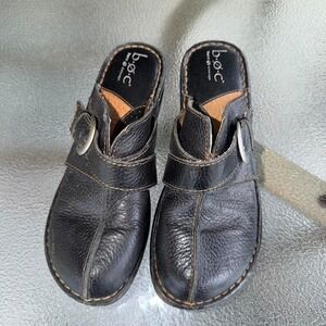 B.O.C Leather Mary Jane Clogs Shoes Size 8 Fisherman Cottagecore Coastal